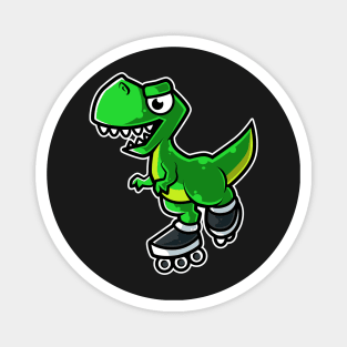 Dinosaur Tyrannosaurus Rex Retro Roller Skate graphic Magnet